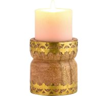 Marakeša Boho dekoratīvais tējas gaismas turētājs sveču turētājs no koka un metāla 9 cm liels Hajid Vintage Oriental sveču turētājs kā dzīvojamās istabas galda apdare vai guļamistabas vannas istabas pavasara apdare