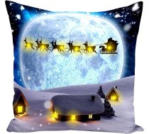 Amosfun Ziemassvētku LED gaismas spilvena pārvalks Ziemas Ziemassvētku dizaina dekoratīvais spilvena pārvalks (Style 3)