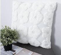 Boho krēmkrāsas balts spilvens sedz 45x45cm ziedu raksts teksturēts tufted spilvens gadījumā dīvāns krēsls gudrs ziloņkaula dekoratīvs