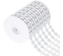 2,2 cm plata satīna lenta, futbola satīna lenta, ruļlis dāvanu iesaiņošanai, dāvanu iesaiņošanai, dāvanu iesaiņošanai dzimšanas dienā, mātes aksesuārs DIY, krizantēmas, svētku rotāšanai, sudraba krāsa, 6 ruļļi.