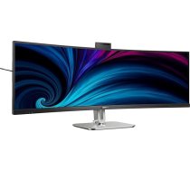 Philips 49B2U6900CH - 49 collu DQHD izliekts monitors, tīmekļa kamera, mikrofons, RJ45, regulējams augstums (5120 x 1440, HDMI, DisplayPort, USB-C, USB koncentrators), melns