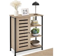tectake Rūpnieciskais bufete, guļamistabas kumode ar 3 nodalījumiem un skapja nodalījumu, TV skapis 71 x 32 x 82 cm, priekšnama mēbeles, viesistabas skapis, skapis (Durvis pa kreisi, Rūpnieciskais gaišais koks, Sonoma ozols)