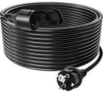 Āra pagarinājuma kabelis, 30 m, 30 m pagarinājuma vads ar aizsargvāciņu - IP44 āra, slodzes ierobežojums 16A/250V, aizsargkontakts iekštelpām un ārpus telpām, būvlaukuma kabelis