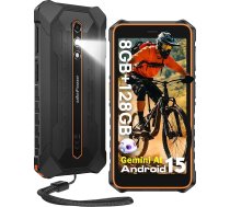 Ulefone Rugking 2 Pro Android 15 āra viedtālrunis, astoņkodolu āra mobilais tālrunis bez līguma, 8GB + 128GB/2TB, 5,45 collu 90Hz būvlaukumu mobilais tālrunis, 4550mAh/NFC/GPS/tri karšu slots