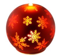 LED stikla lodīšu svece ar sniegpārslu motīvu un taimeri 10 cm LED svece Elektriskā silti balta gaisma Dekoratīvās Adventa sveces Adventa vainags Ziemassvētku rotājums Valentīna diena Bez smaržas Bez pilienu šķidruma
