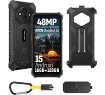 Ulefone RugKing 3 Pro āra viedtālrunis Android 15 AI izturīgs mobilais tālrunis, 5700 mAh akumulators, 16GB + 128GB/SD-2TB, Octa-Core 48MP 6,56 collu 120Hz, 120LM super lukturis/3 karšu slots/IP68/IP69K/OTG/NFC/GPS