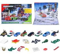 Majorette Auto Adventa kalendārs 2025 bērniem no 5 gadu vecuma - Ziemassvētku kalendārs ar 8 metāla rotaļu automašīnām un 16 aksesuāriem - 24 logi ar rotaļu pildījumu, ieskaitot spēļu virsmu