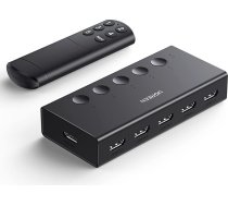 UGREEN HDMI slēdzis 5 in 1out HDMI sadalītājs 4K @ 60Hz Atbalsta 3D/CEC/HDR/HDCP 2.2 Saderīgs ar PS5/4, Xbox, Apple TV, Skybox, Blu-Ray, HDTV, monitoru utt.