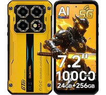OUKITEL WP60 24+256GB āra viedtālrunis 5G, 11000mAh Būvlaukuma mobilais tālrunis, dzeltens