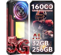 OUKITEL WP56 āra viedtālrunis 5G - 16000 mAh āra mobilais tālrunis bez līguma Android 15, 32 GB RAM + 256 GB ROM, 6,8 collu FHD+ būvlaukuma mobilais tālrunis ar 128 dB skaļruni un 1000 lūmenu