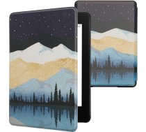 kwmobile Klapphülle kompatibel mit Amazon Kindle Paperwhite 11. Generation 2021 Hülle - Flipcase für Kindle Paperwhite Hülle mit Magnetverschluss - Sternenhimmel Nacht See