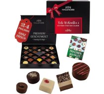 Hallingers Frohe Weihnachten & Gute Neues Jahr - 24 Manufaktur šokolādes dāvanas Elegants Pirmklasīgs roku darbs bez alkohola no smalka kakao šokolādes (kaste) - Adventes kalendārs Jaunumi un Adventes kalendārs