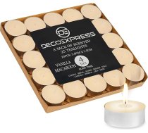 DECO EXPRESS tējas lukturīši, 24, 25, 50, 100 vai 200 tējas lukturīši, ilgs degšanas laiks 4, 8 vai 10 stundas (vaniļas makarons 25/4 stundas)