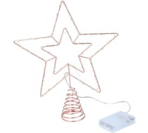 Ziemassvētku eglītes augšdaļa - Ziemassvētku eglītes zvaigzne ar smaili - Ziemassvētku eglītes augšdaļa LED - LED eglītes augšdaļa ar zvaigzni - Ziemassvētku rotājums - Ziemassvētku eglītes augšdaļa Rose Gold