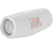 JBL Charge 5 - ūdensizturīgs pārnēsājams Bluetooth skaļrunis (IP67) ar USB uzlādes izeju, 20 stundu akumulatora darbības laiks, Party Boost (balts)