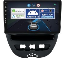 10,1 collu autoradio Toyota Aygo/Peugeot 107/Citroen C1 (2005-2014) GPS navigācija - Wireless CarPlay Android Car - atpakaļgaitas kamera - Android 14 2 DIN - DSP DAB vadība no stūres rata