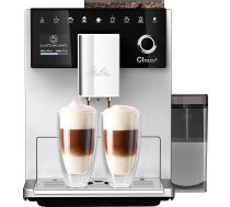 Melitta CI Touch pilnībā automātisks kafijas automāts ar piena sistēmu, kafijas automāts ar iebūvētu kafijas dzirnaviņu un piena putotāju espresso vai kapučīno pagatavošanai, sudraba krāsā