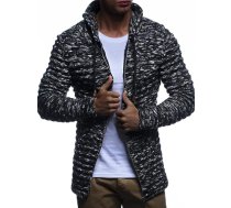 Leif Nelson Vīriešu jaka ar kapuci, Slim Fit Chunky Knit, Modern Black Hoodie, ziemas jaka, garām piedurknēm, LN20724