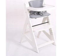 65510-01 Augsts krēsls Bērnu augsts krēsls Bērnu krēsls Balts spilvens pelēks