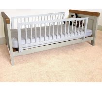 Safetots divpusējs koka gultas margas, balts, 38 cm augstums x 110 cm platums, droša bērnu gultas marga, droša bērnu gultas marga, iepriekš samontēta, viegla uzstādīšana