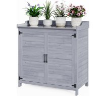 Bealife Augu galds ar pamatnes skapīti, dārza skapis ar darba virsmu un 1 pārvietojamu plauktu lietošanai iekštelpās un ārā (pelēks, 48 D x 98 W x 95 H)