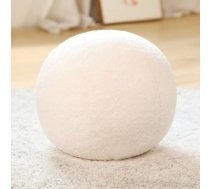 champracer 30 cm 3D apaļš spilvens Plush Ball Dekoratīvais spilvens Ball Shaped Throw Cushion Apaļš bumbu spilvens Plush dzīvojamai istabai Guļamistabas dekoratīvais spilvens (balts)