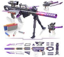 HAUTIK Elektriskā rotaļu pistole Nerf Gun Sniper, 100+ stila automātiskā rotaļu blastera pistole, 100 šautriņas ar tālskati, elektriskā snaipera šautene, dāvana zēniem no 6-12 gadiem