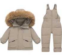 Akcīzes izpārdošana no pārdošanas Baby Boys Meitenes Warm Snowsuit, Toddler, Ziemas apģērbs komplekti ar kapuci, slēpošanas jaka + bikses, 2 gabalu komplekts, 12 mēneši - 4 gadi, Black of Friday Deals, Cyber of Monday Deals