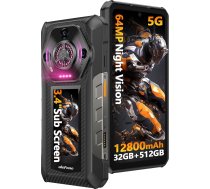 Ulefone Armor 30 Pro 5G āra tālrunis, 32GB + 512GB/2TB, 6,95 collu FHD+ 120Hz un 3,4 collu sekundārais displejs, 12800mAh 66W, 50MP + 64MP nakts redzamības + 32MP, Android 14, WiFi 6E/NFC/GPS