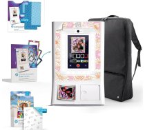 HP Sprocket Photo Box Machine Instant Colour Photo Printer (balts) Dāvanu iepakojums + cinka papīrs (100 lapas) + polsterēts futrālis + augstākās kvalitātes ekrāna aizsargs (x2) + dekoratīvie uzlīmes rāmīši (x15)
