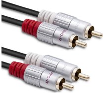 Kabelis 2xrca male / 2xrca male | 3m | melns