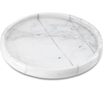 Marmora paplātes, apaļš kosmētikas paplātes, vannas istabas dekoratīvais paplātes, kafijas galdiņš, viesistabas galds, virtuves servīzes (24 cm, balta)