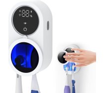 LifeBasis zobu birstes turētājs UV zobu birstes dezinficētājs Pārnēsājams ar žāvēšanu 1800 mAh uzlādējams automātiskais sensora birstes turētājs 2 zobu birstes slots vannas istabas ceļojumiem
