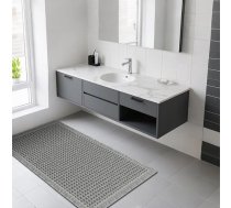 Mavicen Vafeļu vannas paklājs, neslīdošs, mīksts, pūkains vannas istabas paklājs, Boho, absorbējošs mikrošķiedras vannas paklājs, mazgājams veļas mazgājamā mašīnā, piemērots dušai, vannai un tualetei - 61 x 91 cm, pelēks