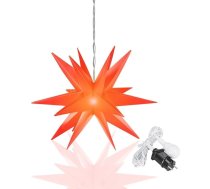 OVILUM Gaismas zvaigzne 3D ar LED apgaismojumu, sarkana, diametrs 57 cm, 3D zvaigzne ar 18 uzgaļiem, izturīga pret laikapstākļiem, dārza rotājums, dzīvojamā istaba, Ziemassvētku rotājums, Ziemassvētku zvaigzne, ar taimeri, 7,5 m kabelis