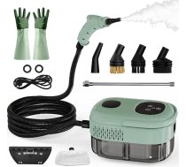 Beedove tvaika tīrītājs, 2500 W augstspiediena rokas tvaika tīrītājs ar 6 birstes galviņām, pārnēsājams tvaika tīrītājs virtuvei, mājai, polsterējumam, vannas istabai, flīzēm un flīzēm, automašīnu detaļām