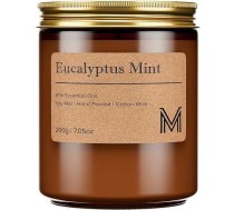 M&SENSE Eikalipta piparmētru sveces mājas aromātiskās aromterapijas sveču dāvanu komplekts sievietēm Sojas vaska ilgmūžīgas dzintara stikla sveces Dāvana dzimšanas dienai Mātes mājas iekārtošanas Valentīna diena