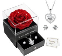 Te Amo para Siempre Eternal Real Rose ar Splitter Kaklarota Dāvana sievietēm, roku darbs saglabāts Rose Dzimšanas diena Jubileja Kāzas Valentīna diena Dāvanu kaste draudzenei Mamma, papīrs