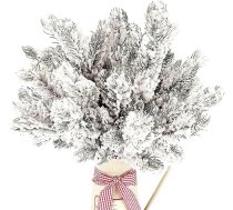 Kunjocy Mākslīgo priežu skujas zari 27cm Mākslīgā matēta Ziemassvētku eglīte Ziemas Mākslīgā egle Priedes Sprays zari amatniecības vainagi vītnes vītnes ziedu noformējums