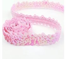 50 m x 20 mm spīdīga pīta dekoratīvā lenta Sequin lentes stiept Glitter robežas izgatavoti no dekoratīvās lentes kleitu apdare un galvas lentu šūšanai, rotaslietas padarīt, amatniecība, kleitu dekorēšana, rozā krāsā