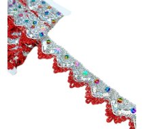 12 jardi zelta sudraba apdares Sequin Braid Braid Metāliska mežģīņu lenta šūšanas amatniecības šūšanas kāzu kāzu līgavas kostīmu apģērbu aizkaru rotājumu lente dāvanu iesaiņošanai
