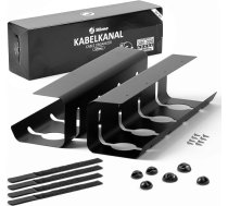 Kabeļu vadu galds darba vietas organizēšanai, kabeļu vadības galds, TÜV Rheinland testēts, kabeļu turētājs, kabeļu teknes galds, 2 komplekti, kabeļu grozs melns, 43 x 12 x 10 cm