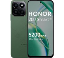 HONOR 200 Smart 5G viedtālrunis, Android mobilais tālrunis bez līguma (5200 mAh, IP64, 6,8" 120 Hz displejs, 256 GB / 4 GB RAM, 50 MP + 2 MP, Dual SIM, NFC), meža zaļš