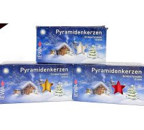 apog-Versand 3 mazu piramīdas formas sveču komplekts, 1 x balta, 1 x sarkana, 1 x dabīga, apm. 14 x 74 mm, Ziemassvētku sveces, adventes sveces, eglīšu sveces, eglīšu sveces, sveces, sveces