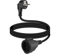 YANBORONSN 90 grādu īsais Schuko pagarinājuma kabelis, 3G 1,5 mm², ar aizsargkontaktu pagarinājuma kabeli no vīrieša uz sievieti, melns