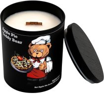 Sojas vaska svece ar karsta ābolu pīrāga lācīša aromātu, sojas vasks, sveces ar koka daktu, roku darbs, 200 g, degšanas laiks līdz 60 stundām. Elena Days
