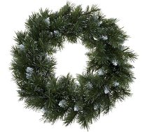AKH® PVC Ziemassvētku vainags ar 120 uzgaļiem un sniega efektu | 46 cm | Mākslīgais Ziemassvētku vainags ārdurvīm, svētku rotājums, tradicionālais svētku rotājums
