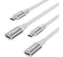 Fasgear USB C pagarinātāja kabelis: C tipa vīriešu un sieviešu savienojums, saderīgs ar Magsafe lādētāju, bezvadu uzlādi, visām C 2.0 tipa ierīcēm (3 pēdas 2 baltas)