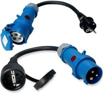 IntuiFlex CEE kempinga adaptera barošanas komplekts - sprieguma indikators CEE Powerlight - H07RN-F 3G2.5, 16 A, 230 V - kvalitatīvs kabelis, ražots Vācijā - kempinga barošanas avots dzīvojamajam vagoniņam, treilerim un laivai - signālgaismas luk