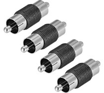 Piegādes karte 4 x RCA vīriešu uz vīriešu adaptera savienotājs stereo audio video AV TV kabelim